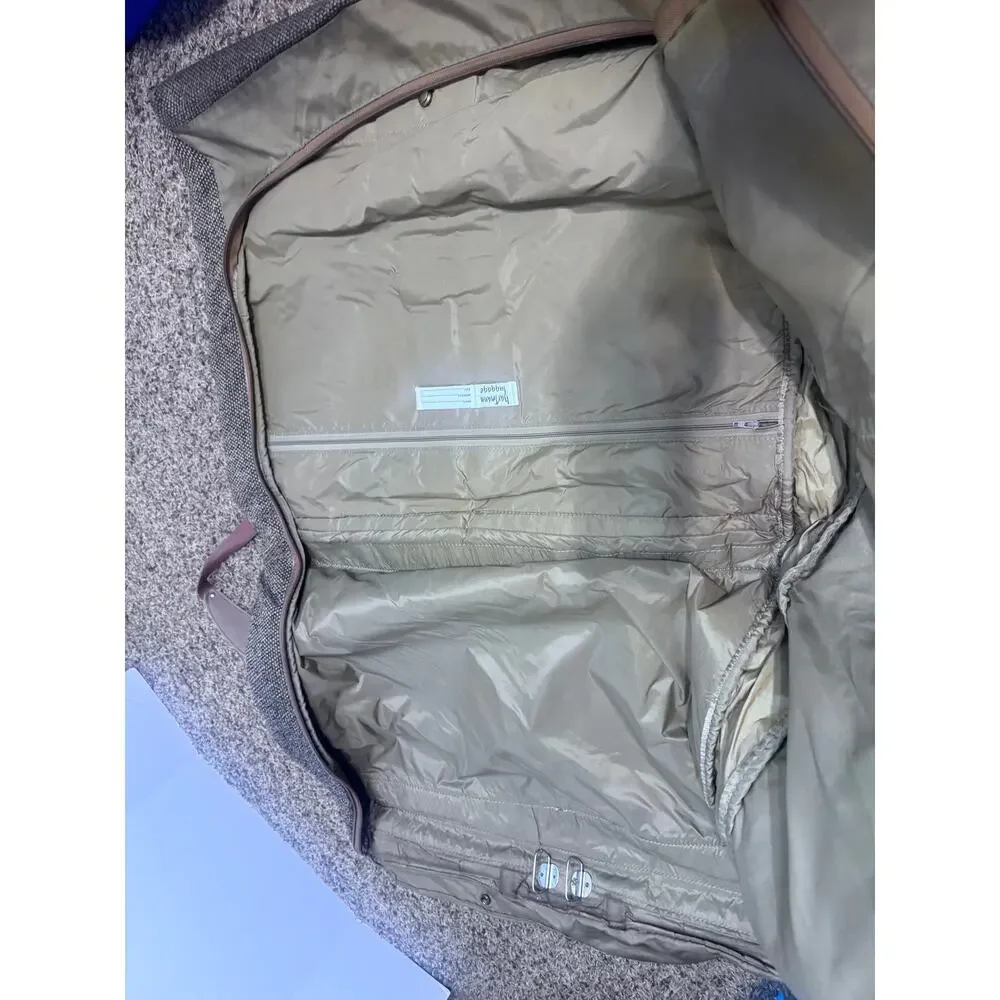 Vintage Hartmann luggage garment bag Hanging Travel tweed & brown leather